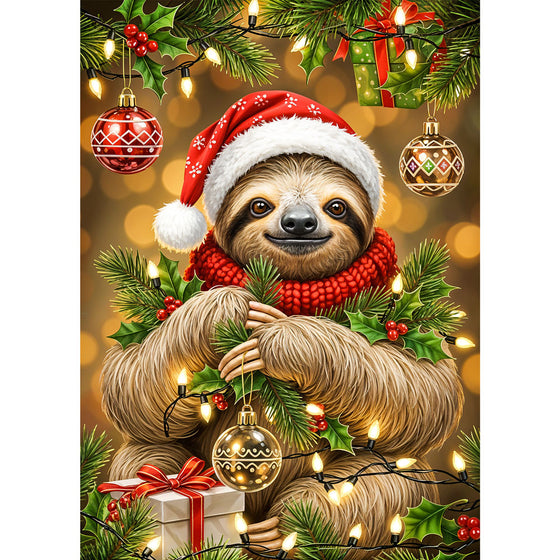 5D Diamond Painting – Weihnachts-Faultier der Freude