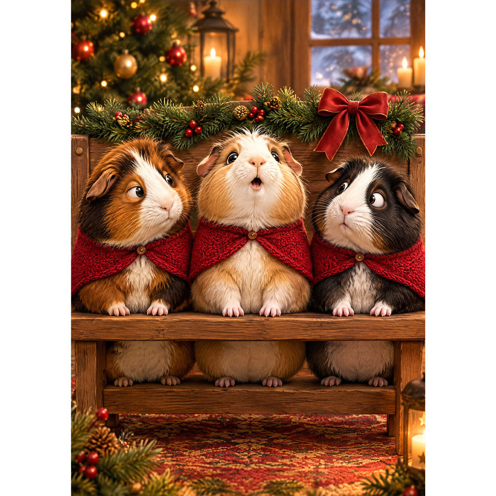 5D Diamond Painting – Weihnachtschor der Meerschweinchen | Unique Diamond