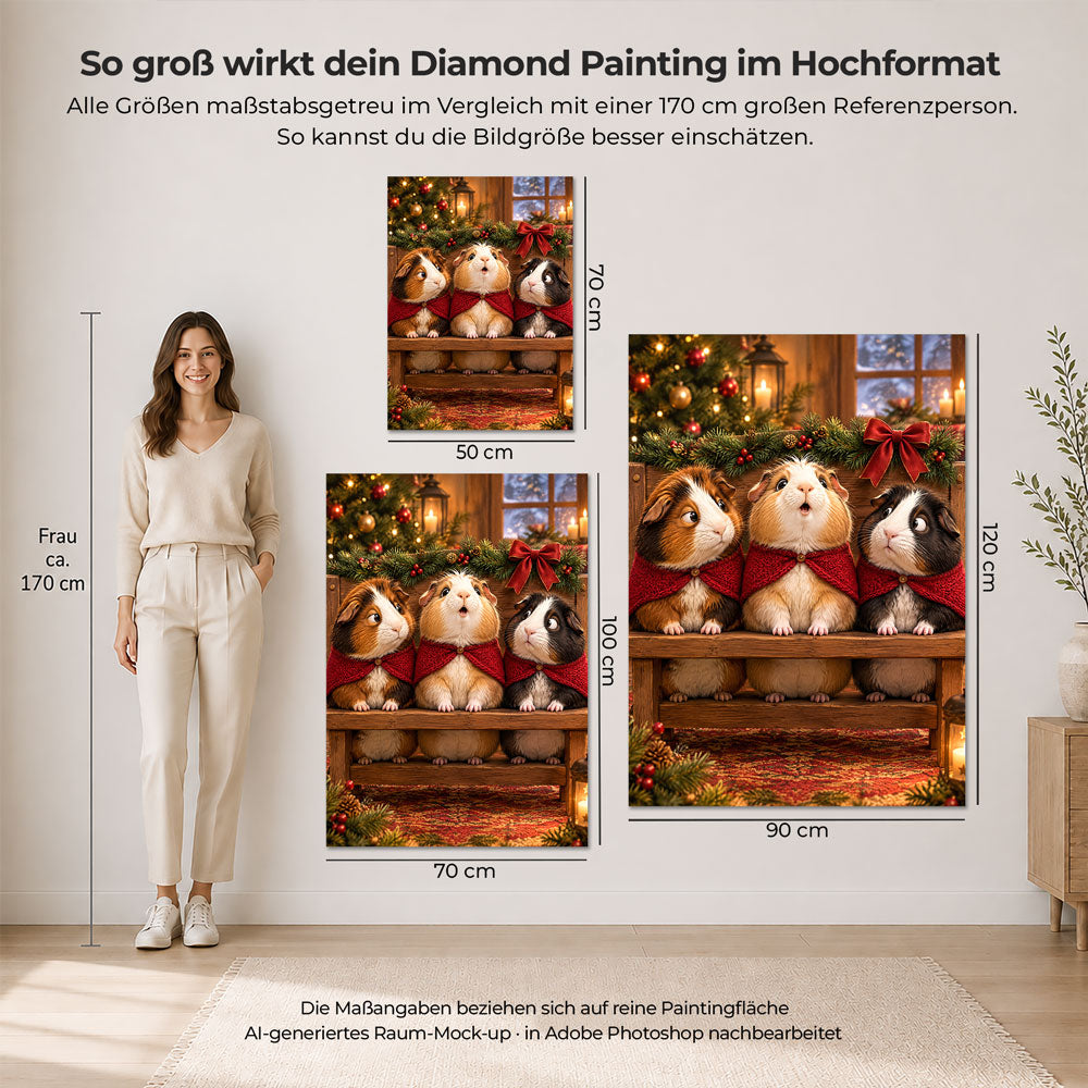 5D Diamond Painting – Weihnachtschor der Meerschweinchen