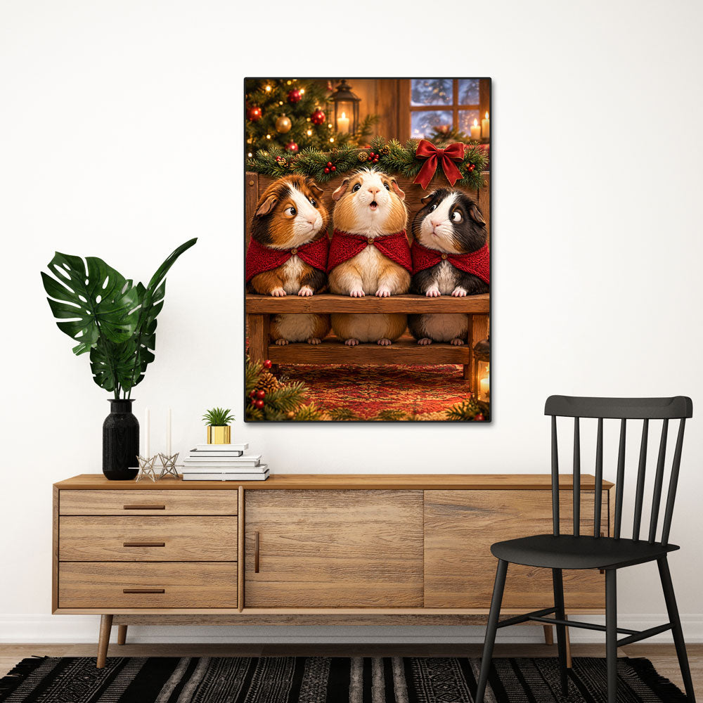 5D Diamond Painting – Weihnachtschor der Meerschweinchen