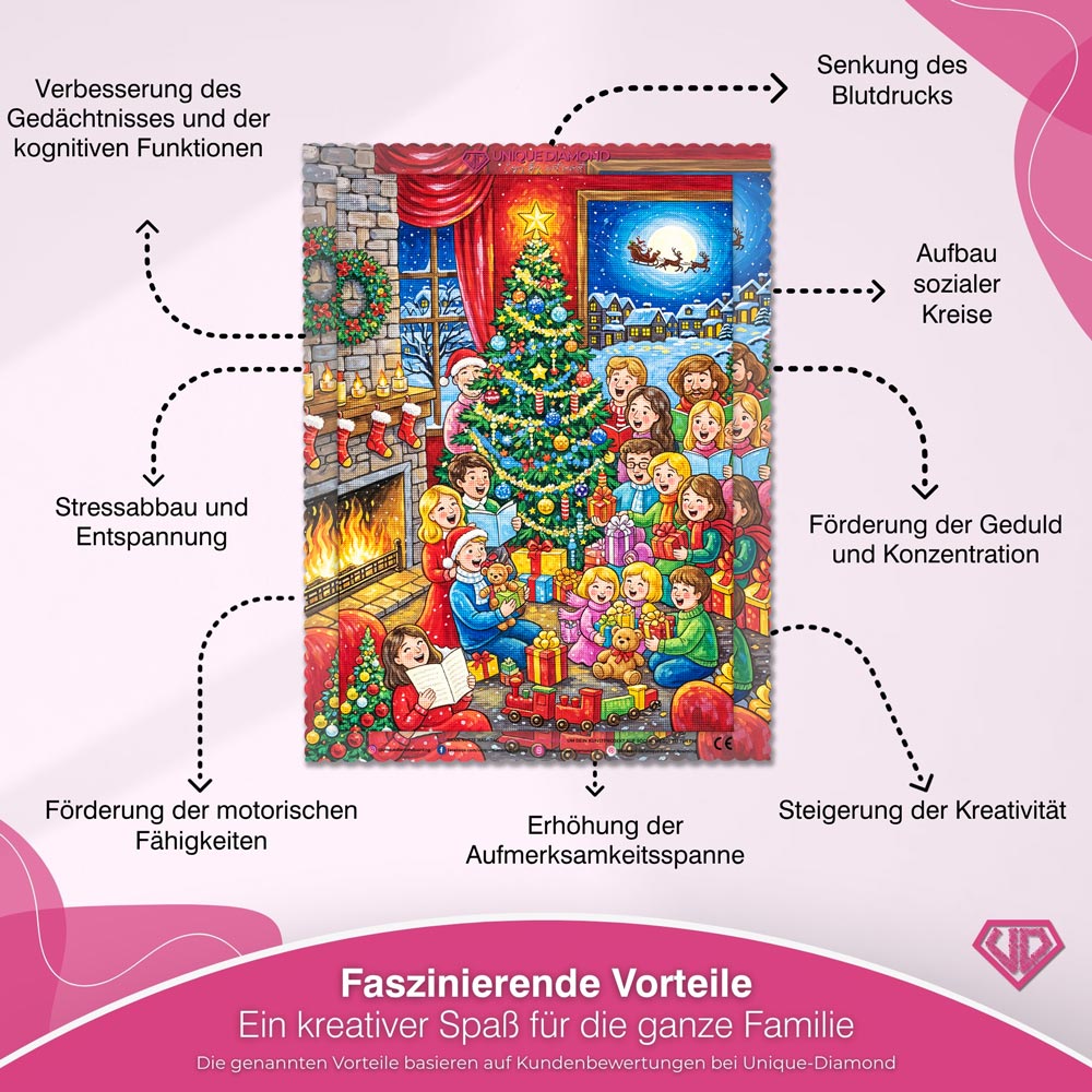 5D Diamond Painting – Weihnachtsfreude im Kreise der Familie Unique-Diamond