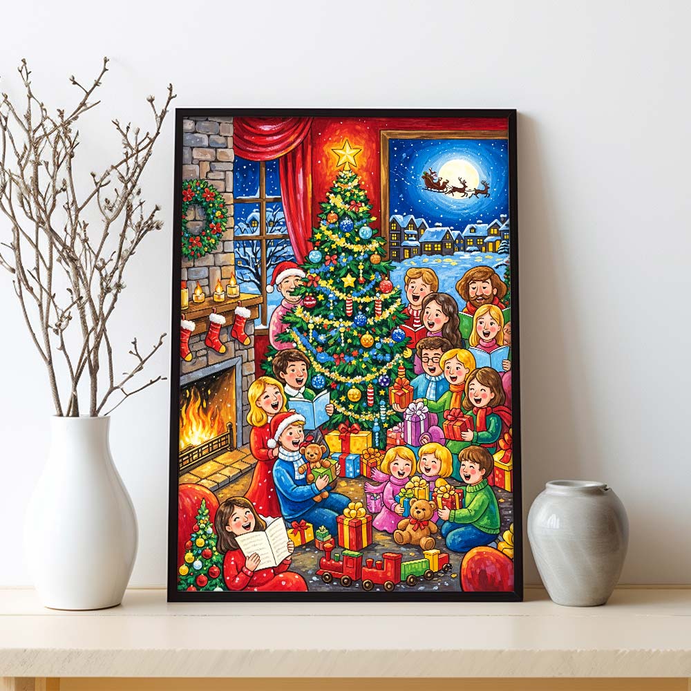 5D Diamond Painting – Weihnachtsfreude im Kreise der Familie Unique-Diamond