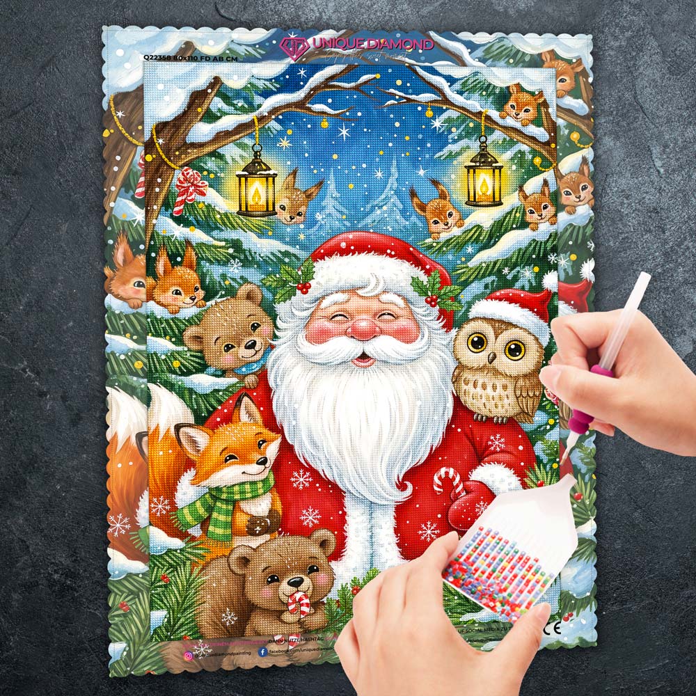 5D Diamond Painting – Weihnachtsfreude im Wald
