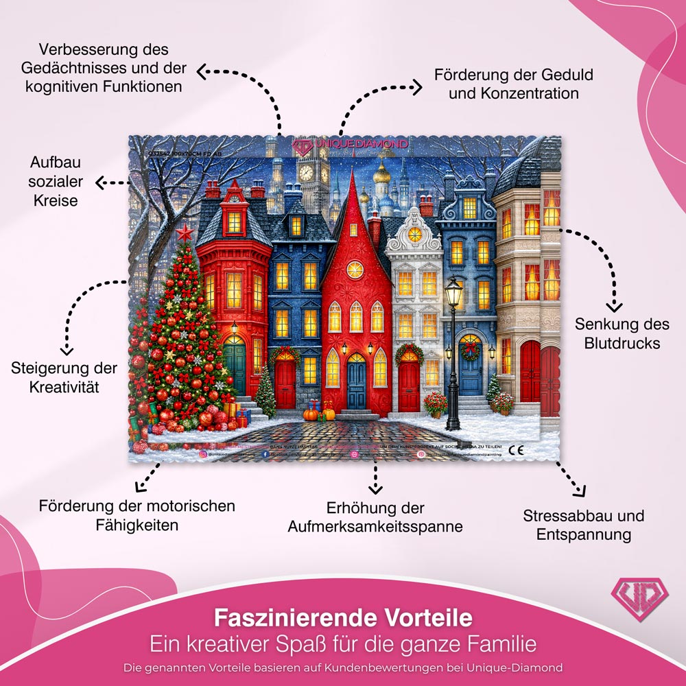 5D Diamond Painting – Weihnachtslichter der Zauberstadt