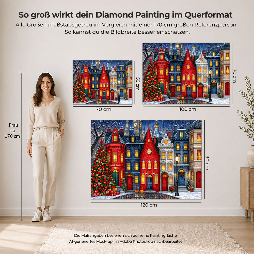 5D Diamond Painting – Weihnachtslichter der Zauberstadt