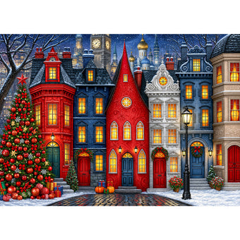 5D Diamond Painting – Weihnachtslichter der Zauberstadt | Unique Diamond