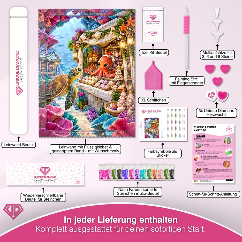5D Diamond Painting – Weihnachtsmarkt im Korallenreich