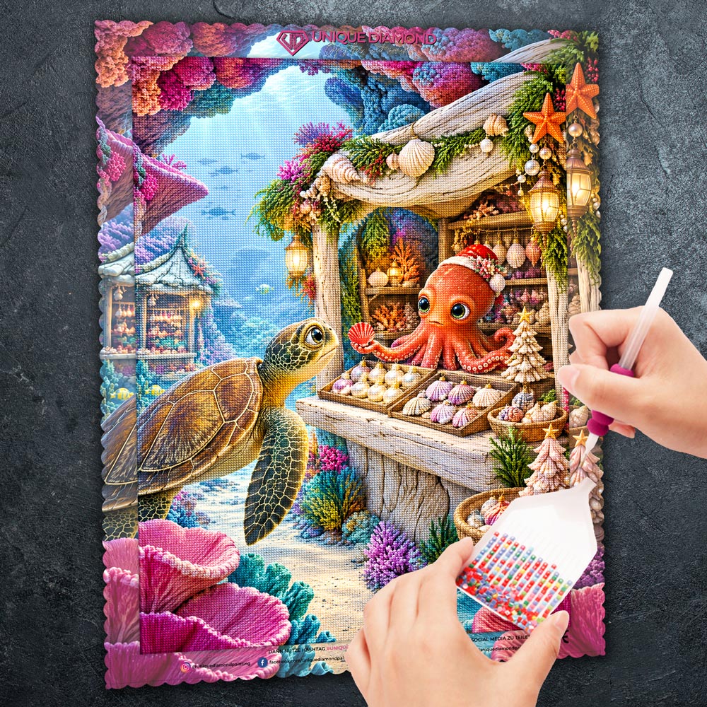 5D Diamond Painting – Weihnachtsmarkt im Korallenreich
