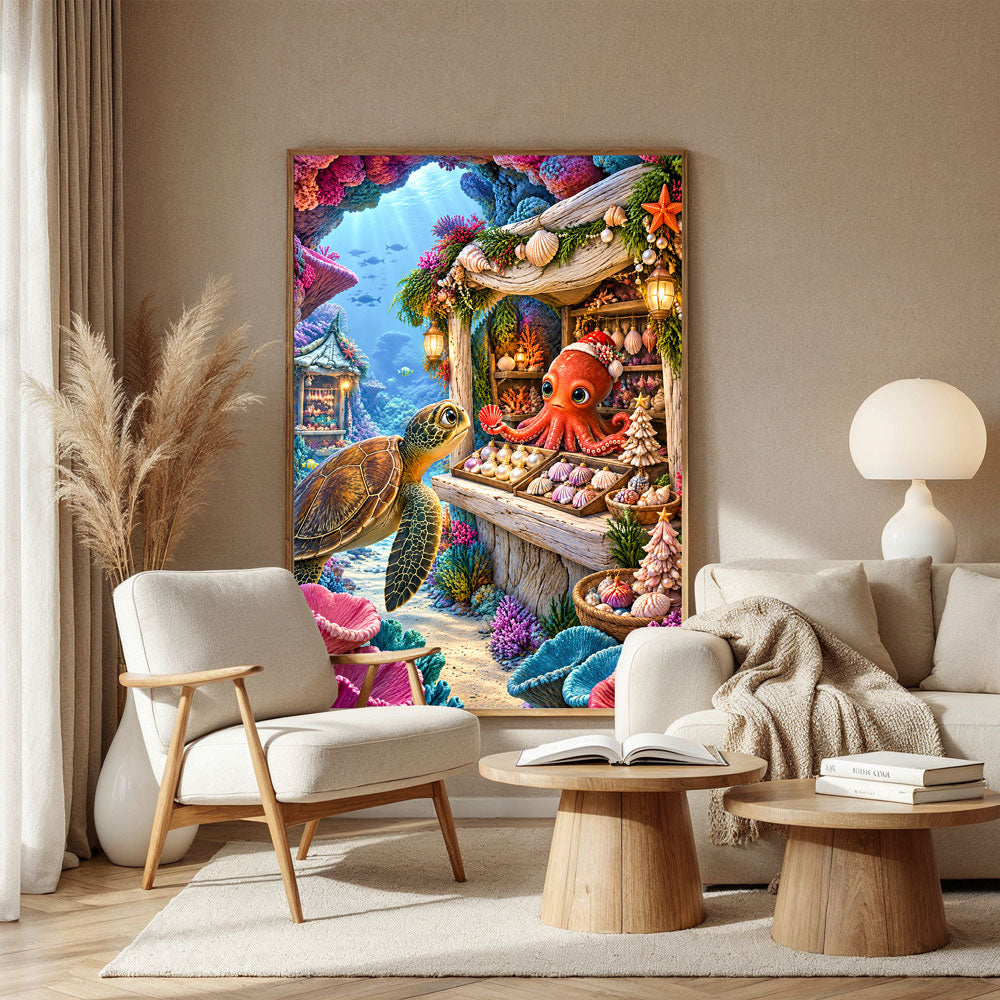 5D Diamond Painting – Weihnachtsmarkt im Korallenreich