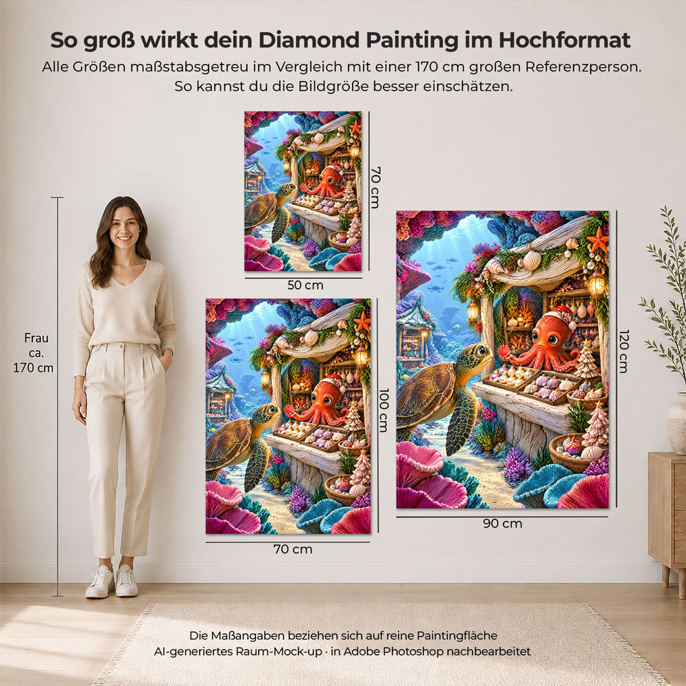 5D Diamond Painting – Weihnachtsmarkt im Korallenreich