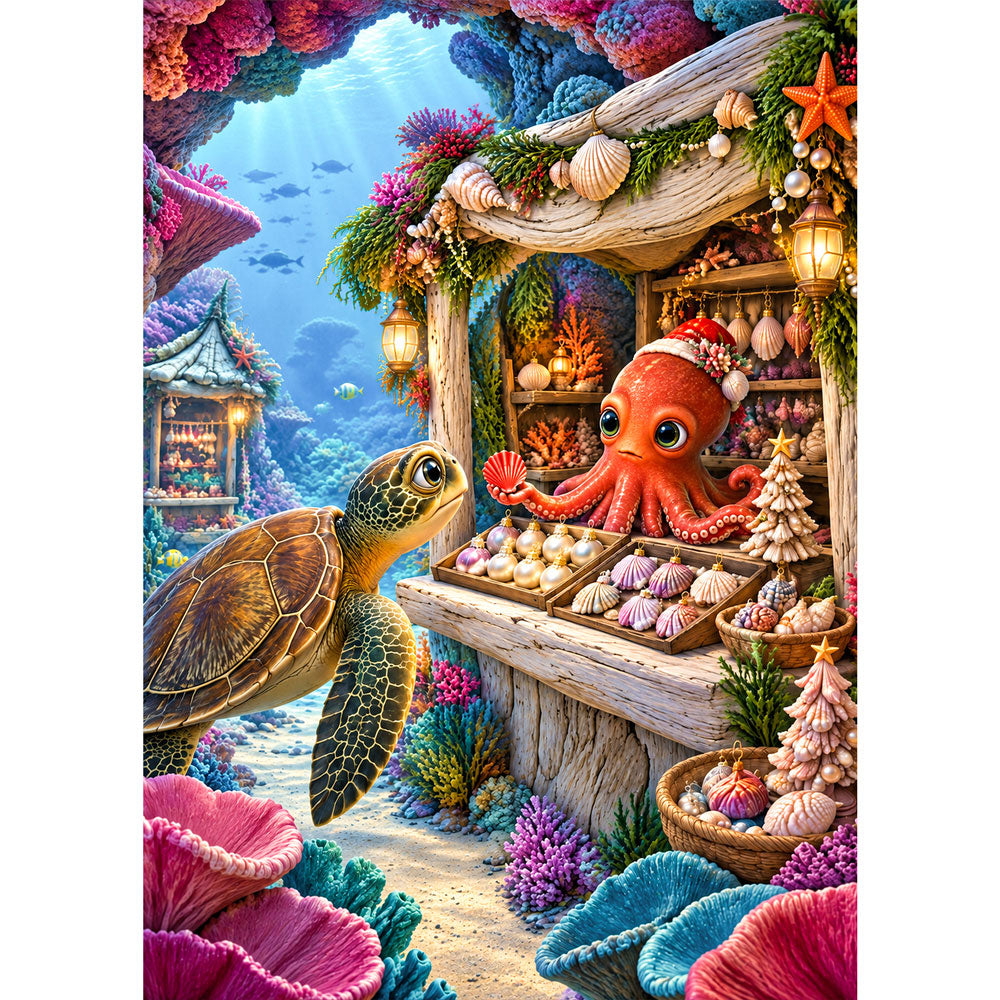 5D Diamond Painting – Weihnachtsmarkt im Korallenreich | Unique Diamond