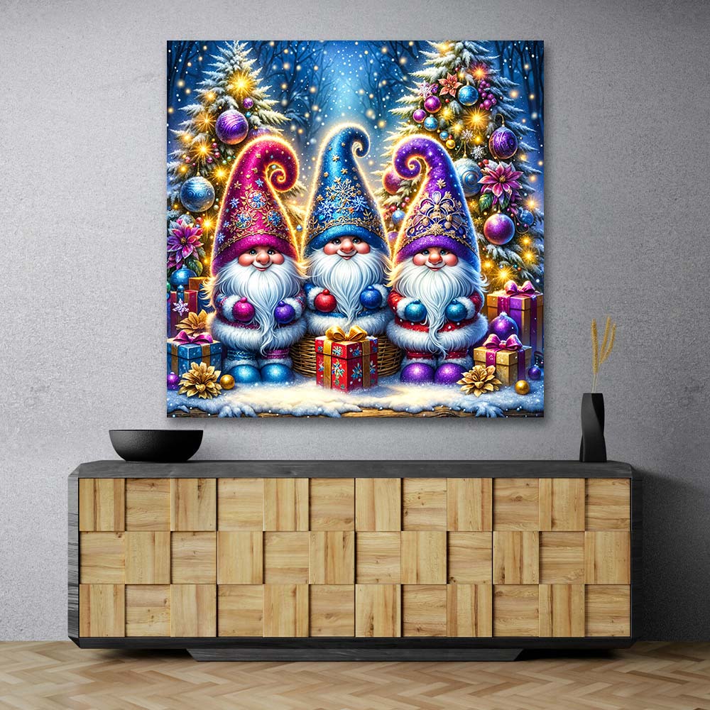 5D Diamond Painting – Weihnachtswichtel im Zauberwald, Unique-Diamond