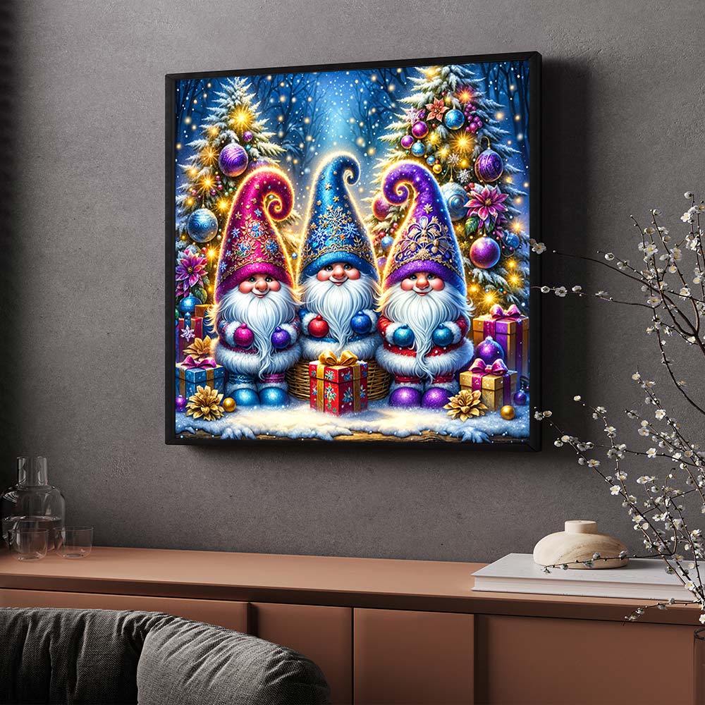 5D Diamond Painting – Weihnachtswichtel im Zauberwald, Unique-Diamond