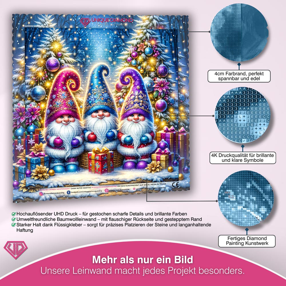 5D Diamond Painting – Weihnachtswichtel im Zauberwald, Unique-Diamond