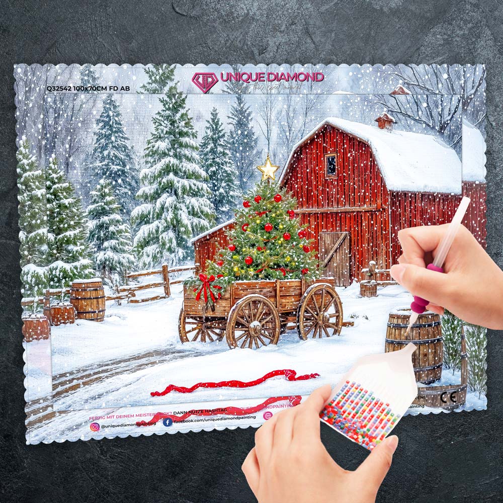 5D Diamond Painting – Weihnachtszauber auf der Farm, Unique-Diamond