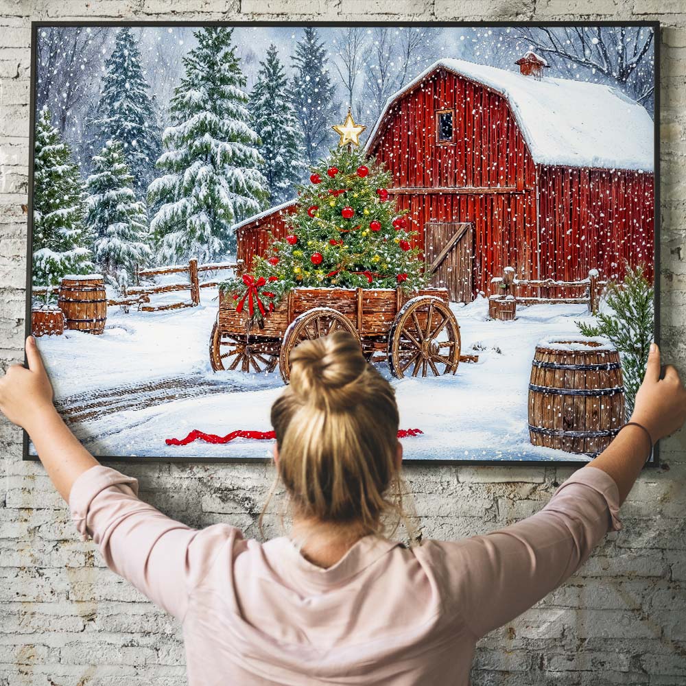 5D Diamond Painting – Weihnachtszauber auf der Farm, Unique-Diamond