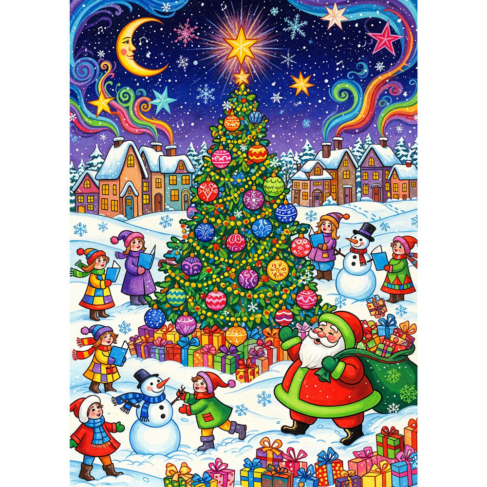 5D Diamond Painting – Weihnachtszauber unter Sternenlicht Unique-Diamond