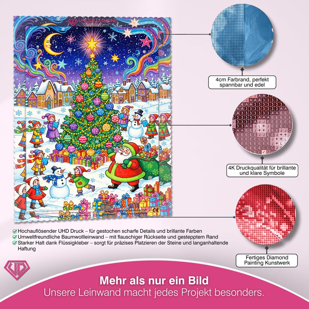 5D Diamond Painting – Weihnachtszauber unter Sternenlicht Unique-Diamond