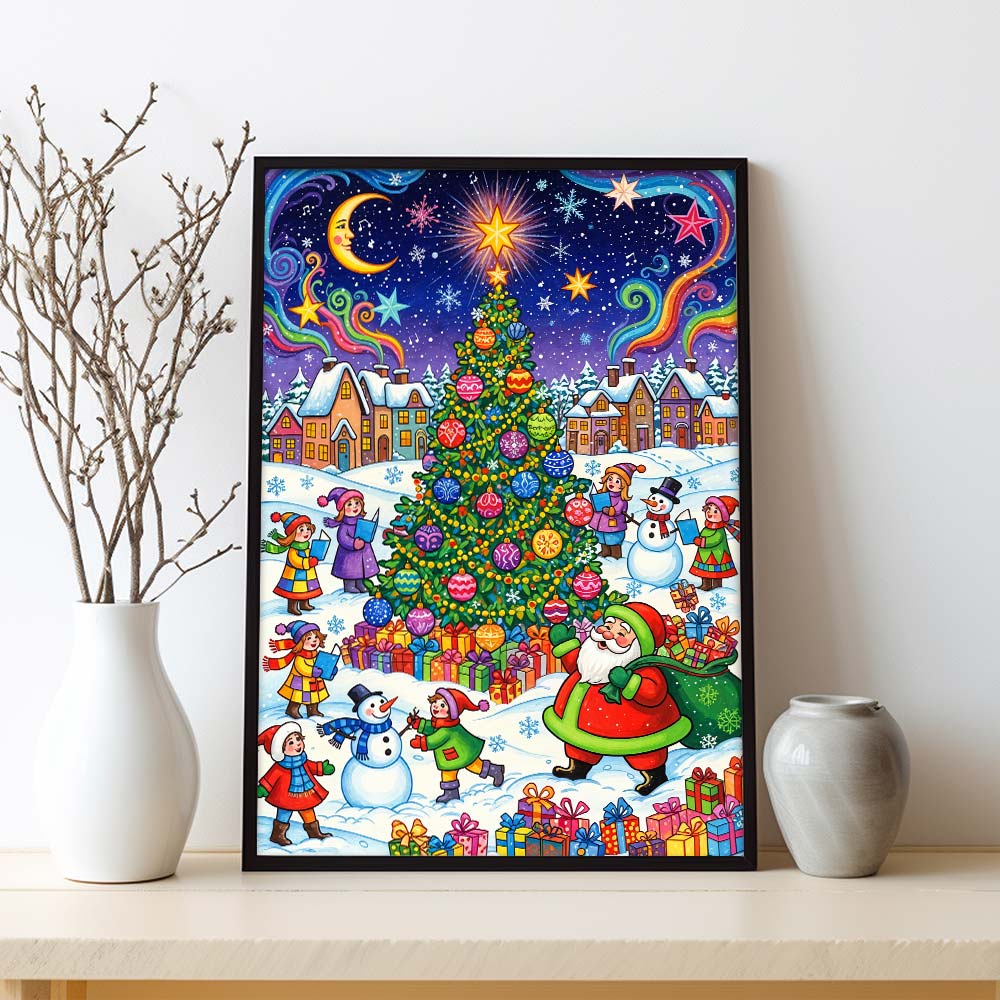 5D Diamond Painting – Weihnachtszauber unter Sternenlicht Unique-Diamond