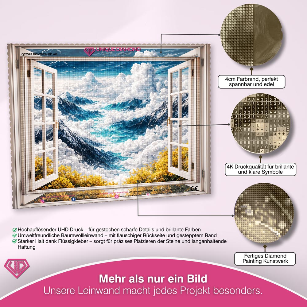 5D Diamond Painting – Window to Celestial Peaks