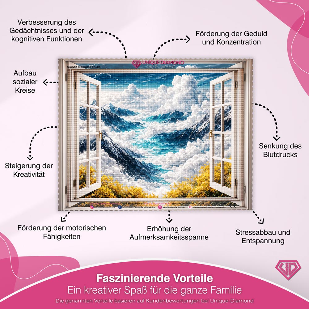 5D Diamond Painting – Window to Celestial Peaks