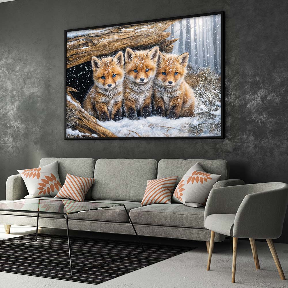 5D Diamond Painting – Winterfreunde im Fuchsbau