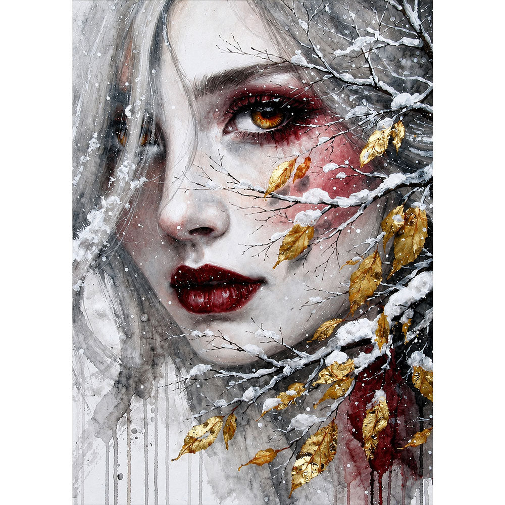 5D Diamond Painting – Wintergeist der Goldenen Blätter | Unique Diamond