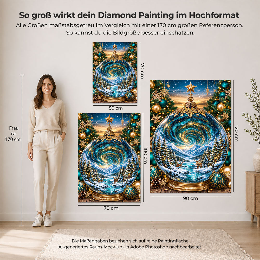 5D Diamond Painting – Winterkosmos im Weihnachtszauber