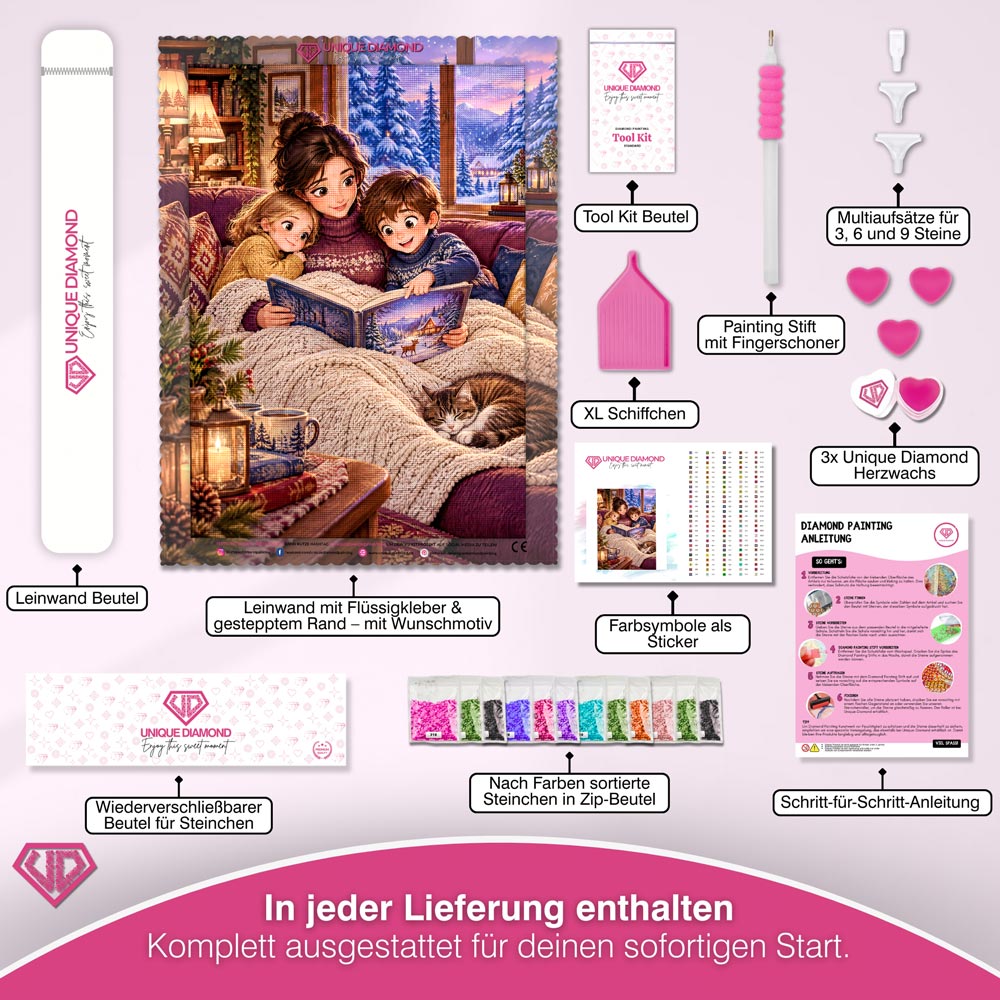 5D Diamond Painting – Wintermärchen unter der Kuscheldecke