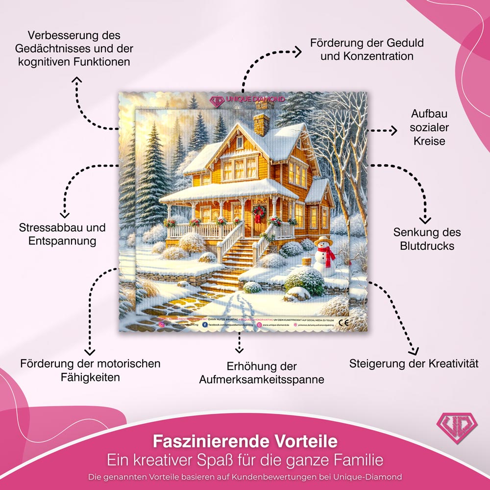 5D Diamond Painting – Wintertraum am Waldrand Unique-Diamond