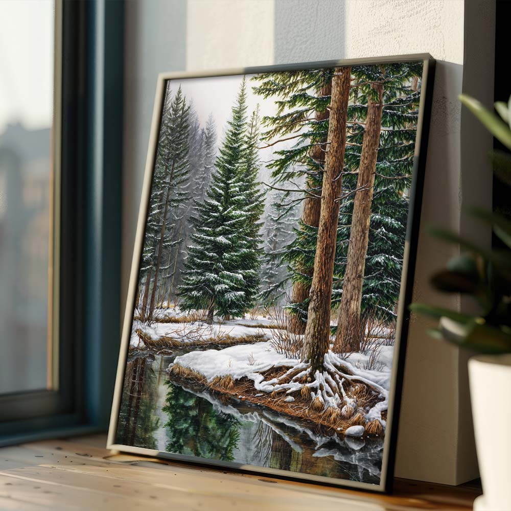5D Diamond Painting – Winterwald der Stille, Unique-Diamond