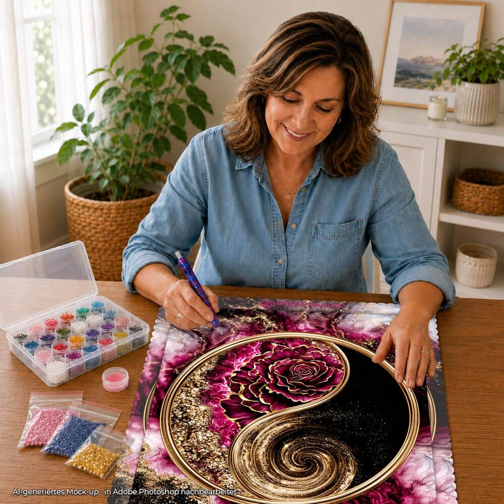 5D Diamond Painting – Yin Yang der ewigen Rose
