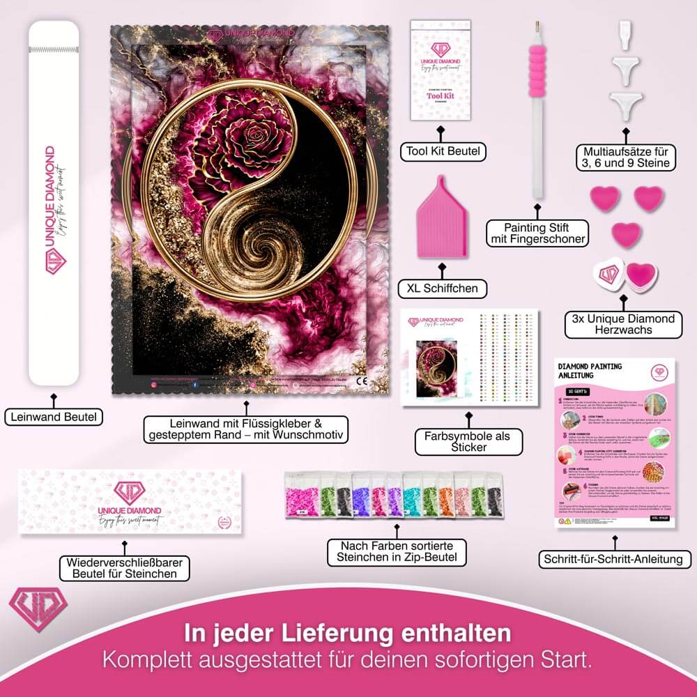 5D Diamond Painting – Yin Yang der ewigen Rose