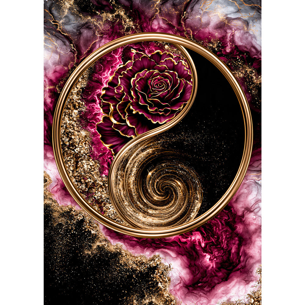 5D Diamond Painting – Yin Yang der ewigen Rose | Unique Diamond