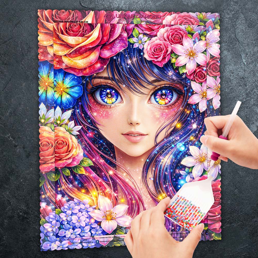 5D Diamond Painting – Yuna Sternenblüte der Farben