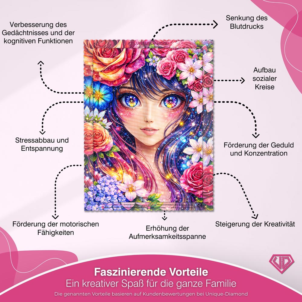 5D Diamond Painting – Yuna Sternenblüte der Farben