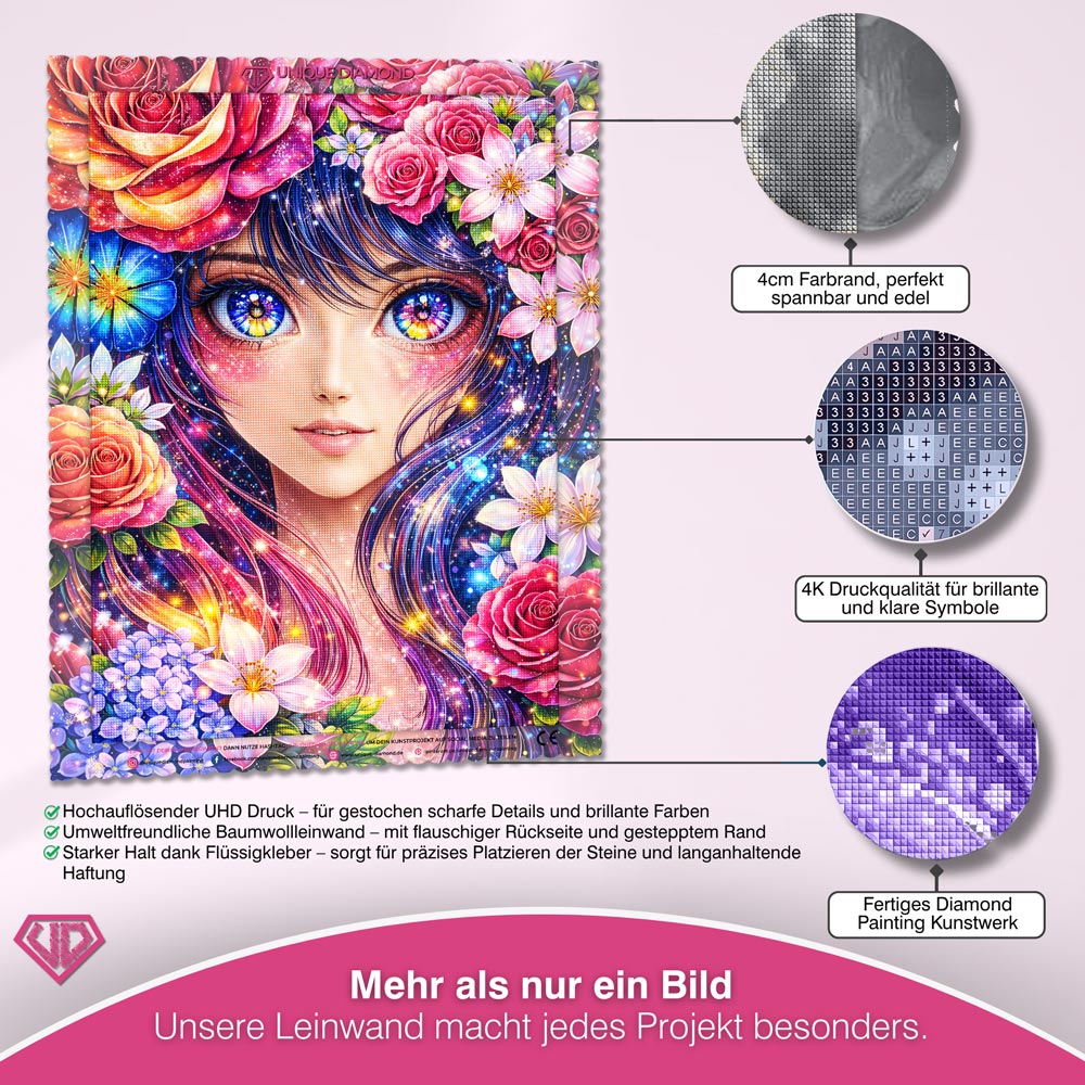 5D Diamond Painting – Yuna Sternenblüte der Farben