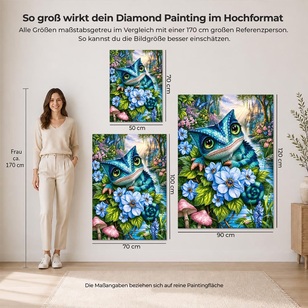 5D Diamond Painting – Zauberchamäleon am Märchensee