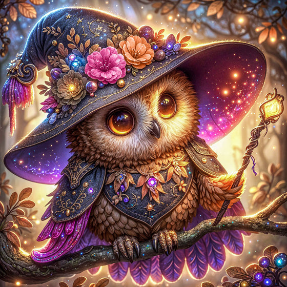 5D Diamond Painting – Zaubereule des Lichts