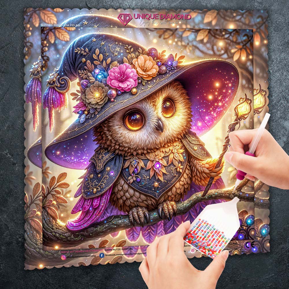 5D Diamond Painting – Zaubereule des Lichts