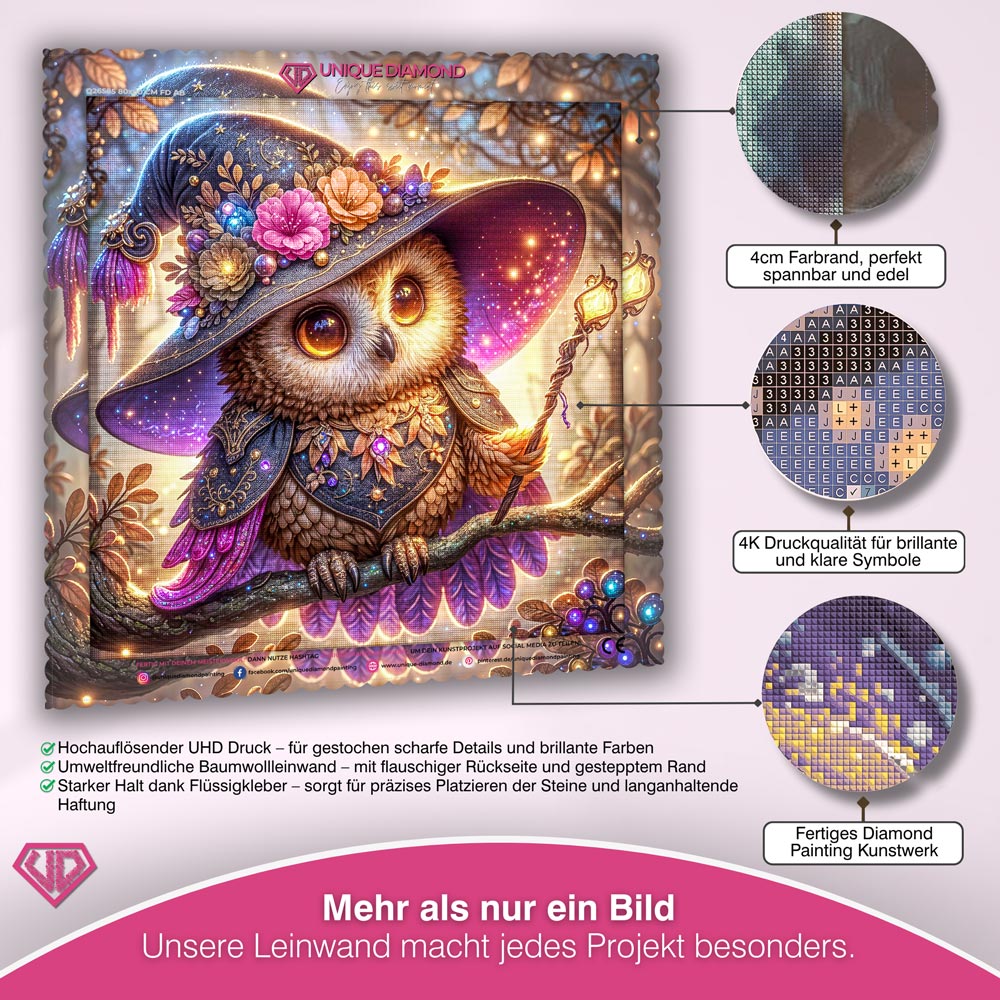 5D Diamond Painting – Zaubereule des Lichts