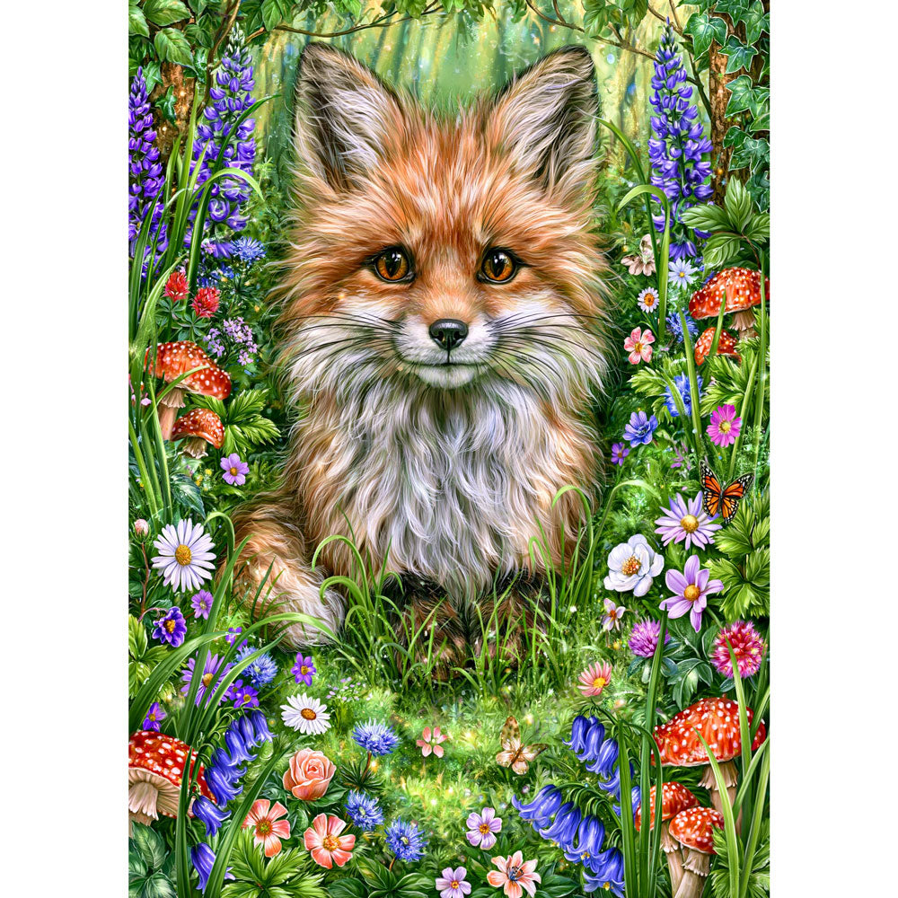 5D Diamond Painting – Zauberfuchs im Blütenwald | Unique Diamond