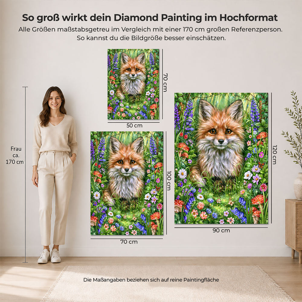 5D Diamond Painting – Zauberfuchs im Blütenwald