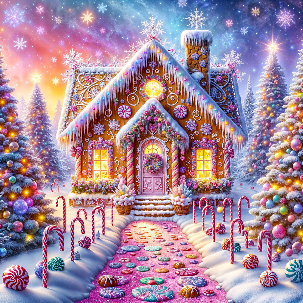 5D Diamond Painting – Zauberhaftes Lebkuchenhaus, Unique-Diamond