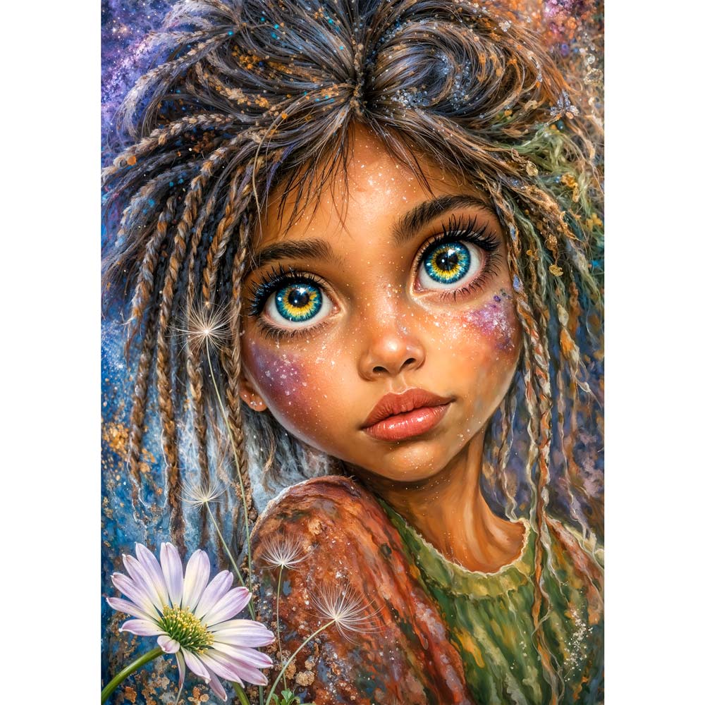 5D Diamond Painting – Zauberkind Elina im Sternenlicht, Unique-Diamond