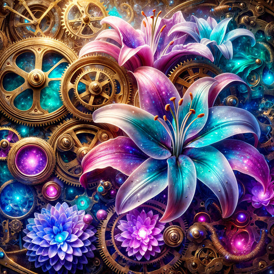 5D Diamond Painting – Zeitblüten des Universums Unique-Diamond