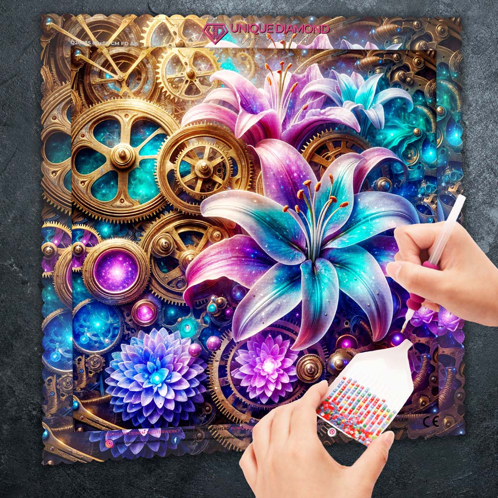 5D Diamond Painting – Zeitblüten des Universums Unique-Diamond