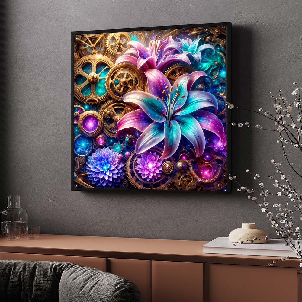 5D Diamond Painting – Zeitblüten des Universums Unique-Diamond