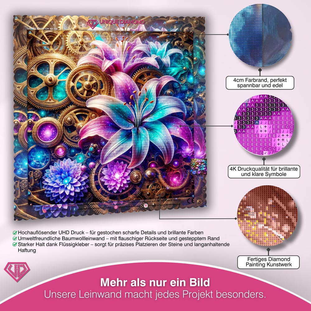 5D Diamond Painting – Zeitblüten des Universums Unique-Diamond