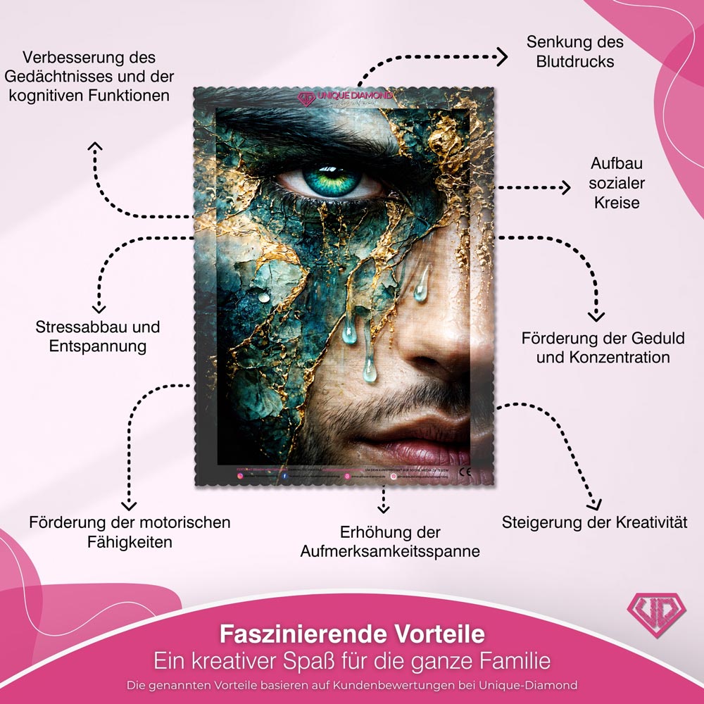 5D Diamond Painting – Zerbrochene Seele in Smaragd & Gold
